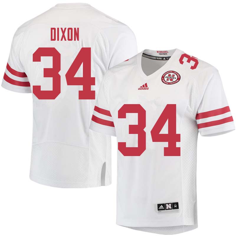 Men #34 Breon Dixon Nebraska Cornhuskers College Football Jerseys Sale-White